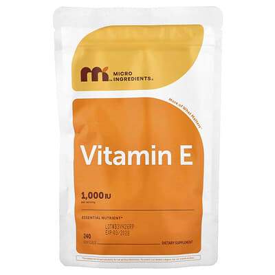 Витамин E, 240 Softgels (500 IU per Softgel)