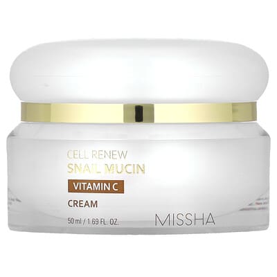 Missha Cell Renew Snail Mucin, Vitamin C крем, 1.69 fl oz (50 ml)