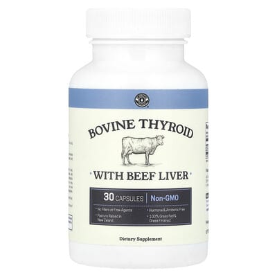 Добавка Left Coast Performance Bovine Thyroid With Beef Liver, 30 Capsules