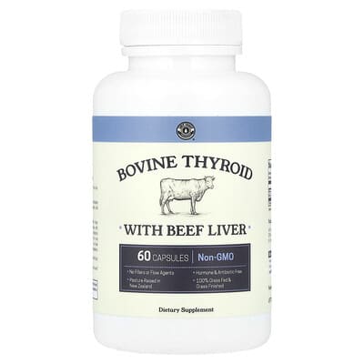 Bovine Thyroid с говяжьей печенью, 60 капсул