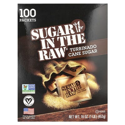 Сахар тростниковый Sugar In The Raw® Turbinado, 100 пакетиков, 16 oz (453 g)