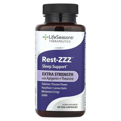 Добавка LifeSeasons Therapeutics, Rest-ZZZ™ с Apigenin +Theanine, 60 Veg Capsules