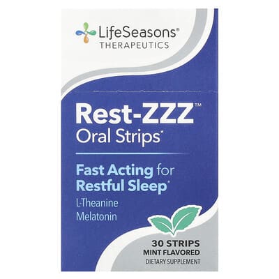 LifeSeasons Therapeutics, Rest-ZZZ™ мятные рассасывающиеся полоски, 30 шт