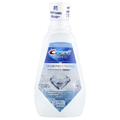 3D White™,  Diamond Strong, Anticavity Fluoride Mouthwash, Alcohol Free, Wintermint, 32 fl oz (946 ml)