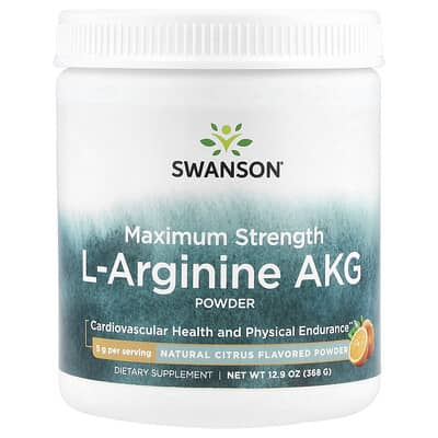 Порошок Swanson Vitamins Maximum Strength L-Arginine AKG, Natural Citrus, 12.9 oz (368 g)