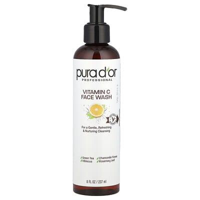 Профессиональное очищающее средство для лица Pura D'or с витамином C, 8 fl oz (237ml)