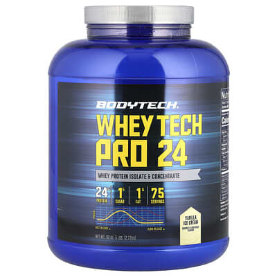 BodyTech Whey Tech Pro 24, ванильное мороженое, 5 lbs (2.27 kg)