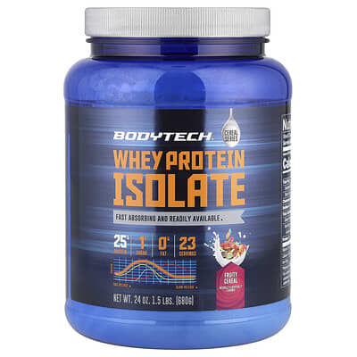 Изолят сывороточного протеина BodyTech Whey Protein Isolate, Fruity Cereal, 1.5 lbs (680 g)