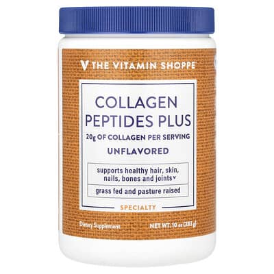 The Vitamin Shoppe Коллагеновые пептиды Plus, без вкуса, 10 oz (283 g)