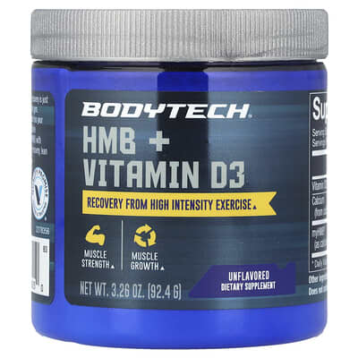 HMB + Vitamin D3, Unflavored, 3.26 oz (92.4 g)