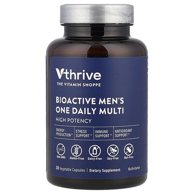 Мужские витамины Vthrive Bioactive Men's One Daily Multi, 30 Vegetable Capsules
