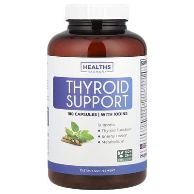 Thyroid Support With Iodine, 180 Capsules