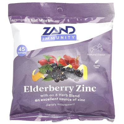 Zand Immunity, Elderberry Zinc, Natural, 45 пастилок