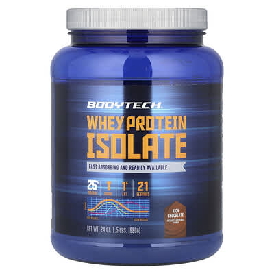 BodyTech изолят сывороточного протеина, Rich Chocolate, 1.5 lbs (680 g)