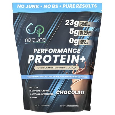 NB Pure протеиновый коктейль Performance Protein+, шоколад, 1.9 lbs (862.5 g)