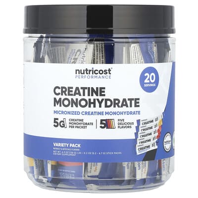 Performance, Creatine Monohydrate, Variety Pack, 20 Stick Packs, 0.2 oz (5.2- 6.7 g) Each