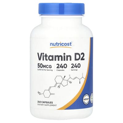 Vitamin D2, 50 mcg (2,000 IU), 240 Capsules