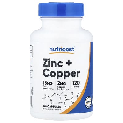 Nutricost Zinc + Copper, 120 капсул