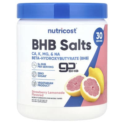 Соли BHB, goBHB®, клубничный лимонад, 9.5 oz (267 g)