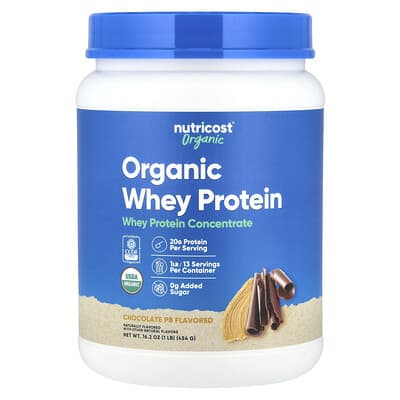 Nutricost Органический сывороточный протеин, Chocolate PB, 1 lb (454 g)