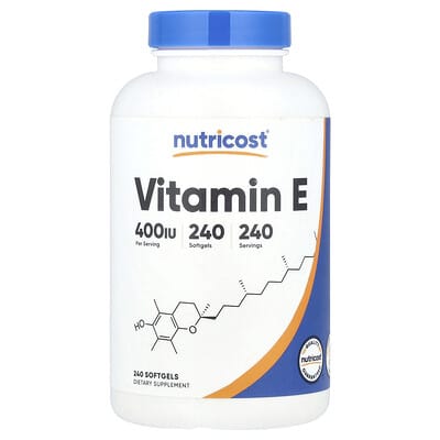 Витамин E, 180 mg (400 IU), 240 мягких капсул