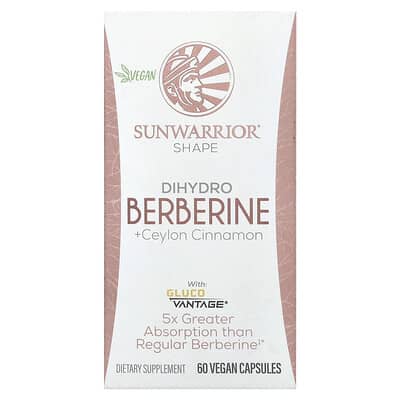 Пищевая добавка Sunwarrior Shape, Dihydro Berberine + Ceylon Cinnamon, 60 Vegan Capsules