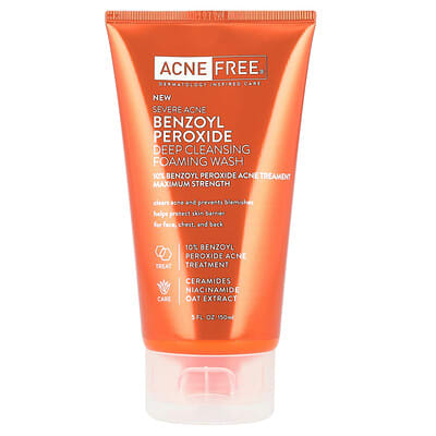 ACNE FREE очищающая пенка от сильных высыпаний и акне, максимальной интенсивности, 5 fl oz (150 ml)