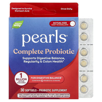 Pearls®, комплексный пробиотик, 1 Billion CFU, 30 мягких капсул