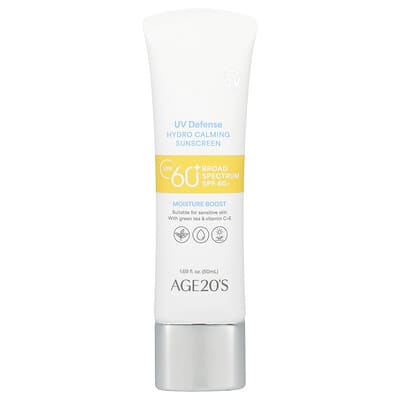 Солнцезащитный крем AGE20'S UV Defense Hydro Calming, SPF 60+, 1.69 fl oz (50 ml)