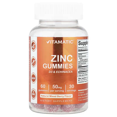 Zinc Gummies, Mixed Berry, 60 Gummies