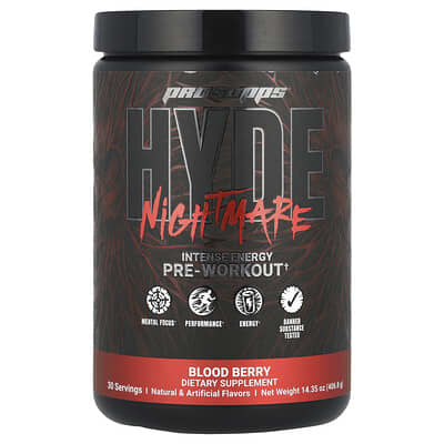 HYDE® Nightmare, Intense Energy Pre-Workout, Blood Berry, 14.35 oz (406.8 g)