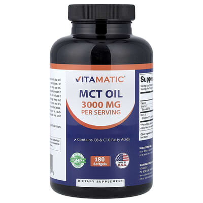 Vitamatic MCT Oil, 180 мягких капсул (1,000 mg на капсулу)