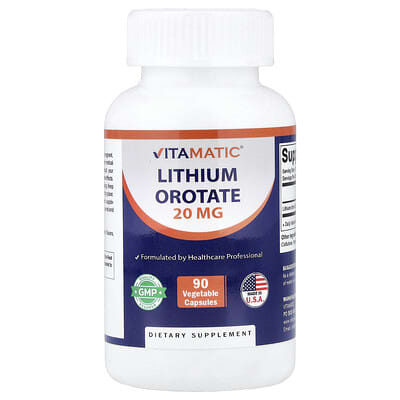 Lithium Orate, 20 mg, 90 растительных капсул
