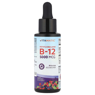 Methylcobalamin B12, натуральные ягоды, 5,000 mcg, 2 fl oz (59 ml)