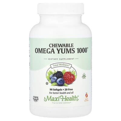 Жевательные витамины Omega Yums 1000™, Natural Fruit, 110 Softgels