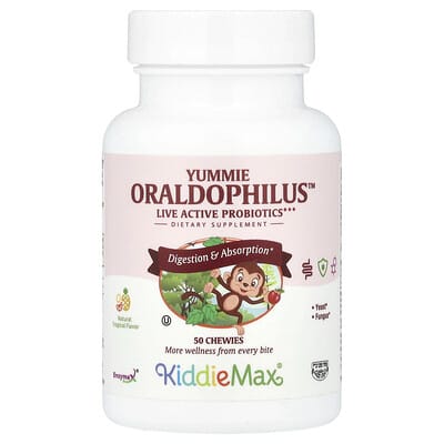 KiddieMax® Yummie Oraldophilus™, натуральный тропический вкус, 50 жевательных конфет