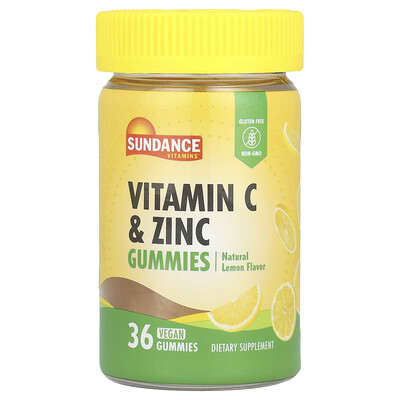 Vitamin C & Zinc Gummies, Lemon, 36 Vegan Gummies