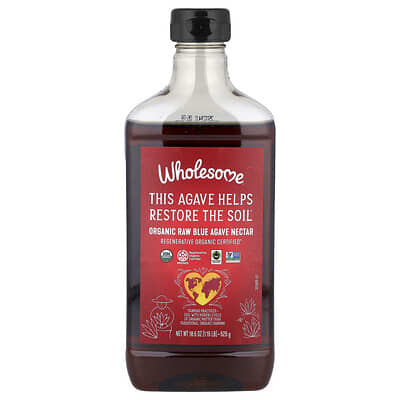 Organic Raw Blue Agave Nectar, 18.5 oz (525 g)