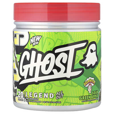 Legend® All Out Pre-Workout, Warheads® Sour Green Apple, 15.9 oz (450 g)