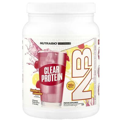 NutraBio изолят сывороточного протеина, Strawberry Lemonade, 1.2 lb (518 g)