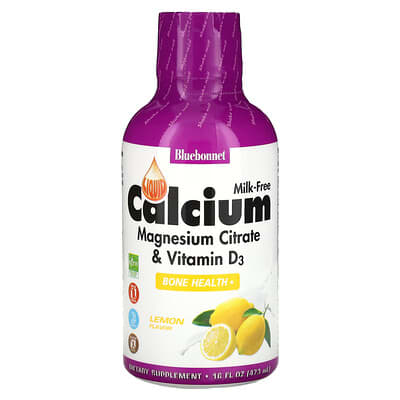 Liquid Calcium, Magnesium Citrate & Vitamin D3, Lemon, 16 fl oz (473 ml)