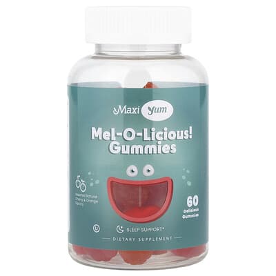 Maxi Health жевательные мармеладки Mel-O-Licious!, вишня и апельсин, 60 шт.