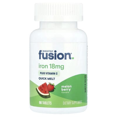 Iron Plus Vitamin C, Quick Melt, Melon Berry, 18 mg, 90 Tablets
