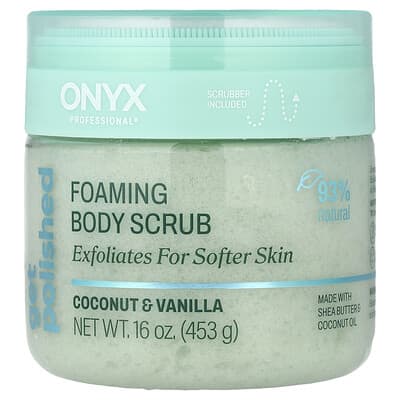 Onyx Professional пенный скраб для тела Get Polished, кокос и ваниль, 16 oz (453 g)
