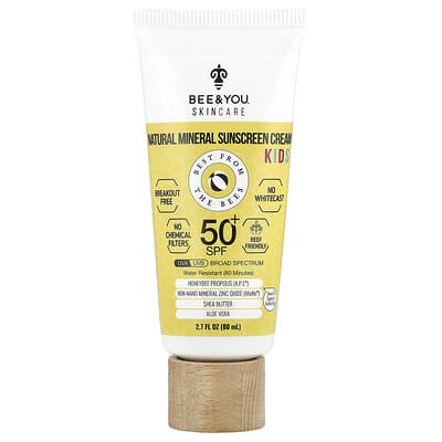 Kids, Mineral Sunscreen Cream, SPF 50+ PA++++, 2.7 fl oz (80 ml)