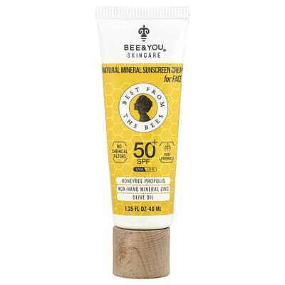 Natural Mineral Sunscreen Cream, For Face, 50+ SPF, 1.35 fl oz (40 ml)