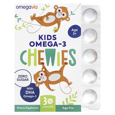 Kids Omega-3 Chewies, Age 3+, Natural Fruit, 30 Chewies