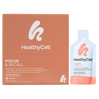 Focus & Recall Peach Pineapple 30 Gel Packs 0.84 fl oz (25 ml) Each