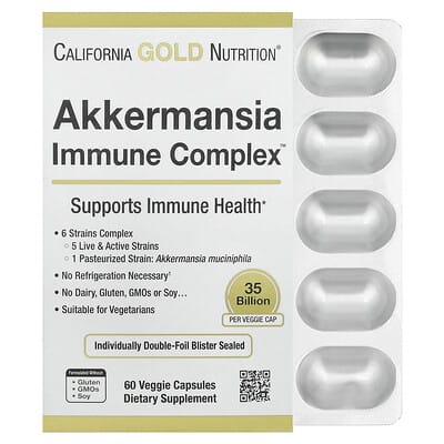 California Gold Nutrition Akkermansia + Probiotics Immune Complex, 60 капсул