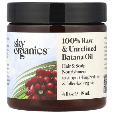 Масло для волос и кожи головы Sky Organics 100% Raw & Unrefined Batana Oil, 4 fl oz (118 ml)